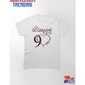 Blessed By God For 90 Years Happy 90Th Birthday White And Coffee Brown Tshirt